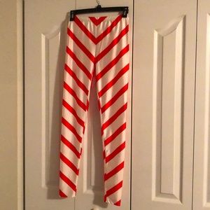 Red & White Leggings